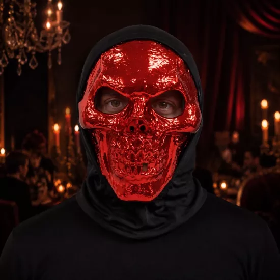 Halloween Kırmızı İskelet Maskesi