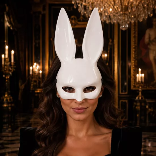 Halloween Beyaz Tavşan Maskesi