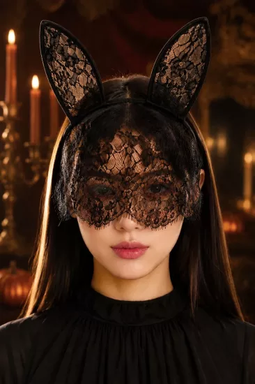 Halloween Kedi Kulağı Tüllü Taç