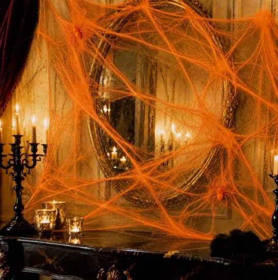 Halloween Pamuk Örümcek Ağı Turuncu