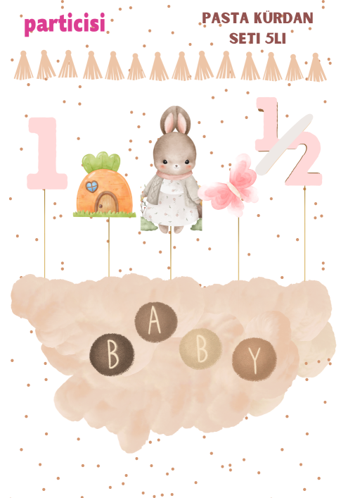 Tavşan%20Pasta%20Üstü%20Kürdan%205li