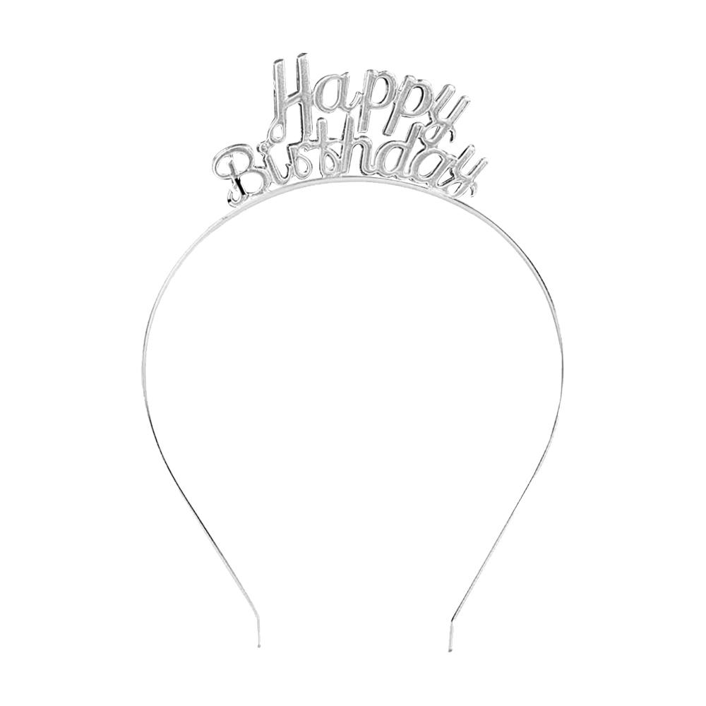 Doğum%20Günü%20Happy%20Birthday%20Metal%20Taç%20Gümüş