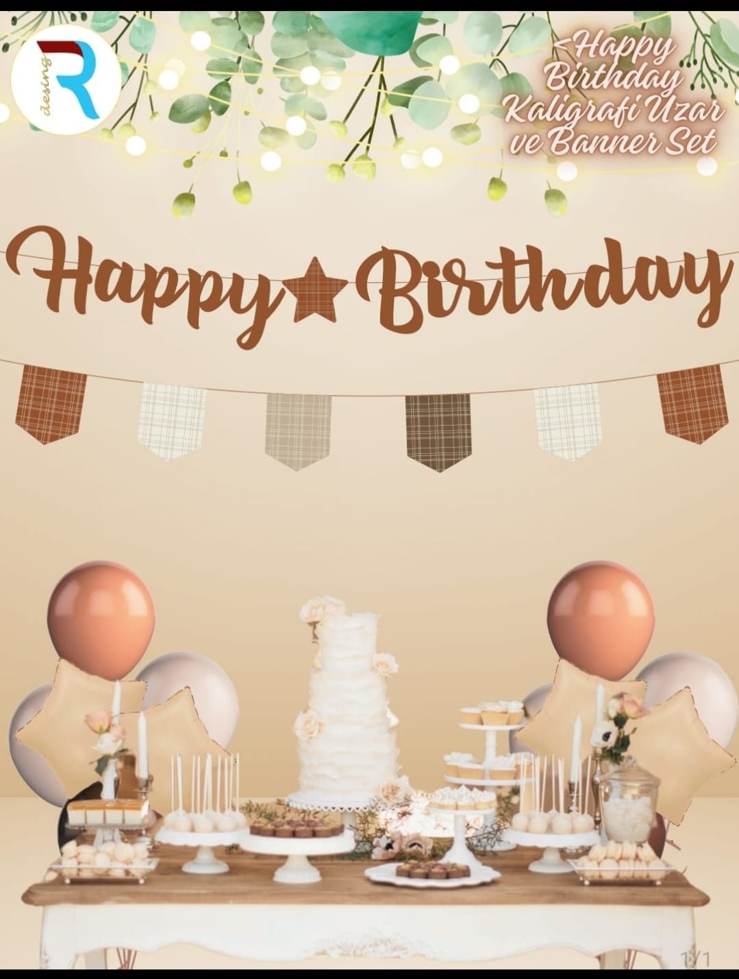 Doğum%20Günü%20Kaligrafi%20Banner%20Happy%20Birthday%20Kahverengi