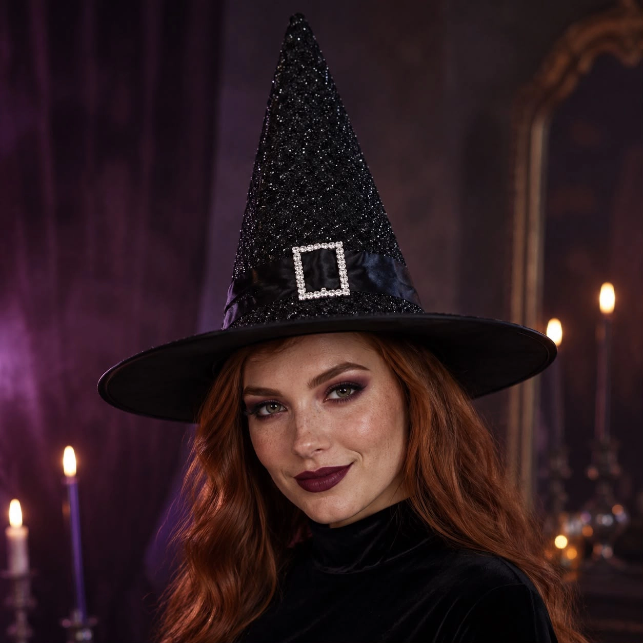 Halloween Simli Siyah Cadı Şapkası
