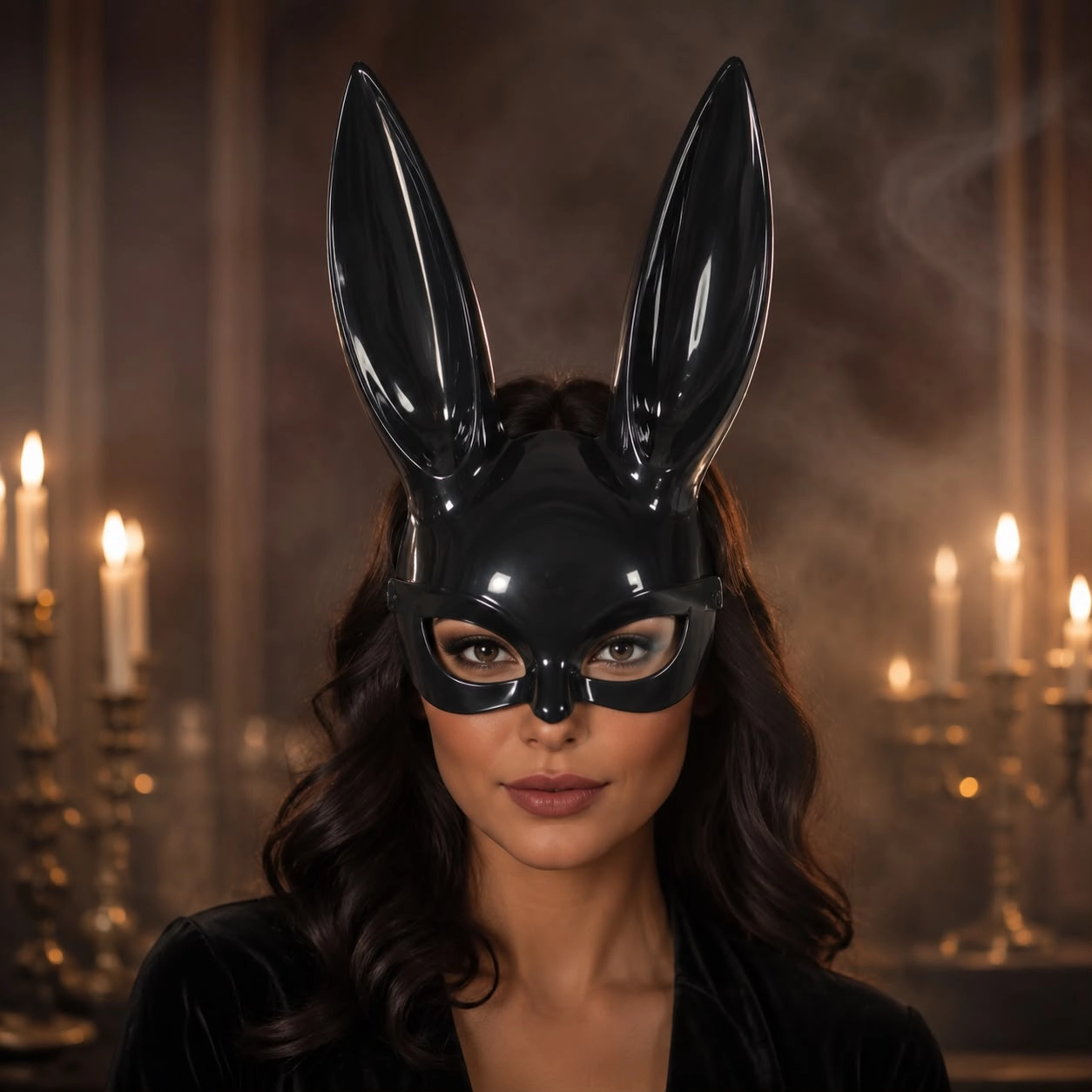 Halloween Siyah Tavşan Maskesi