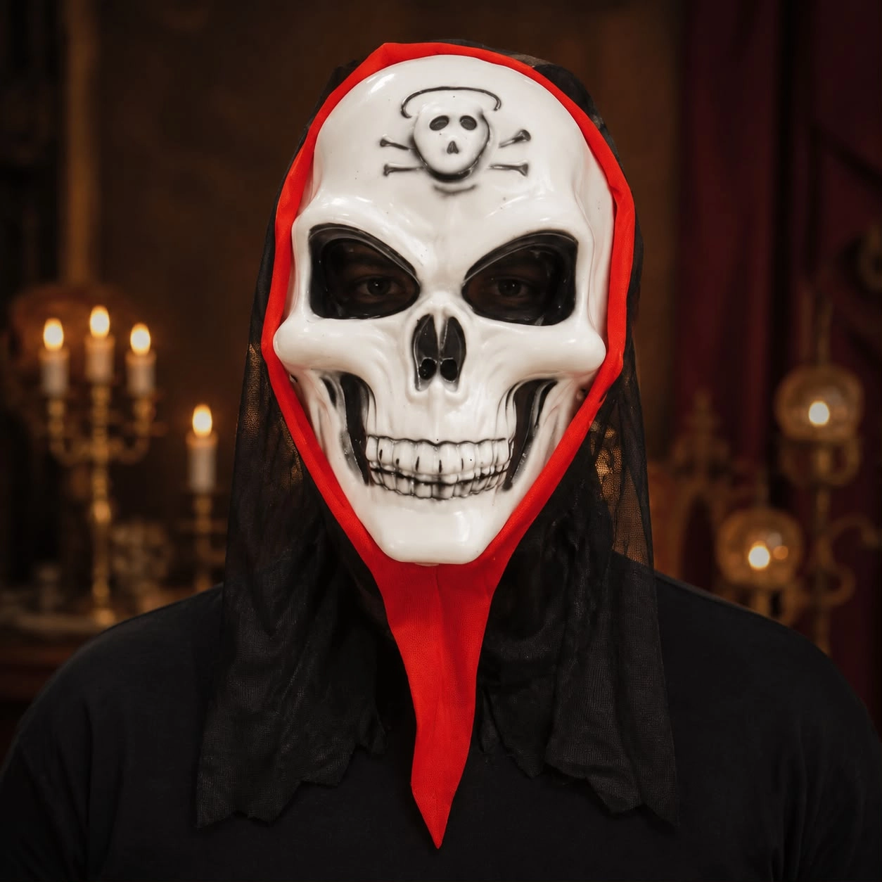 Halloween Beyaz Kuru Kafa Maskesi