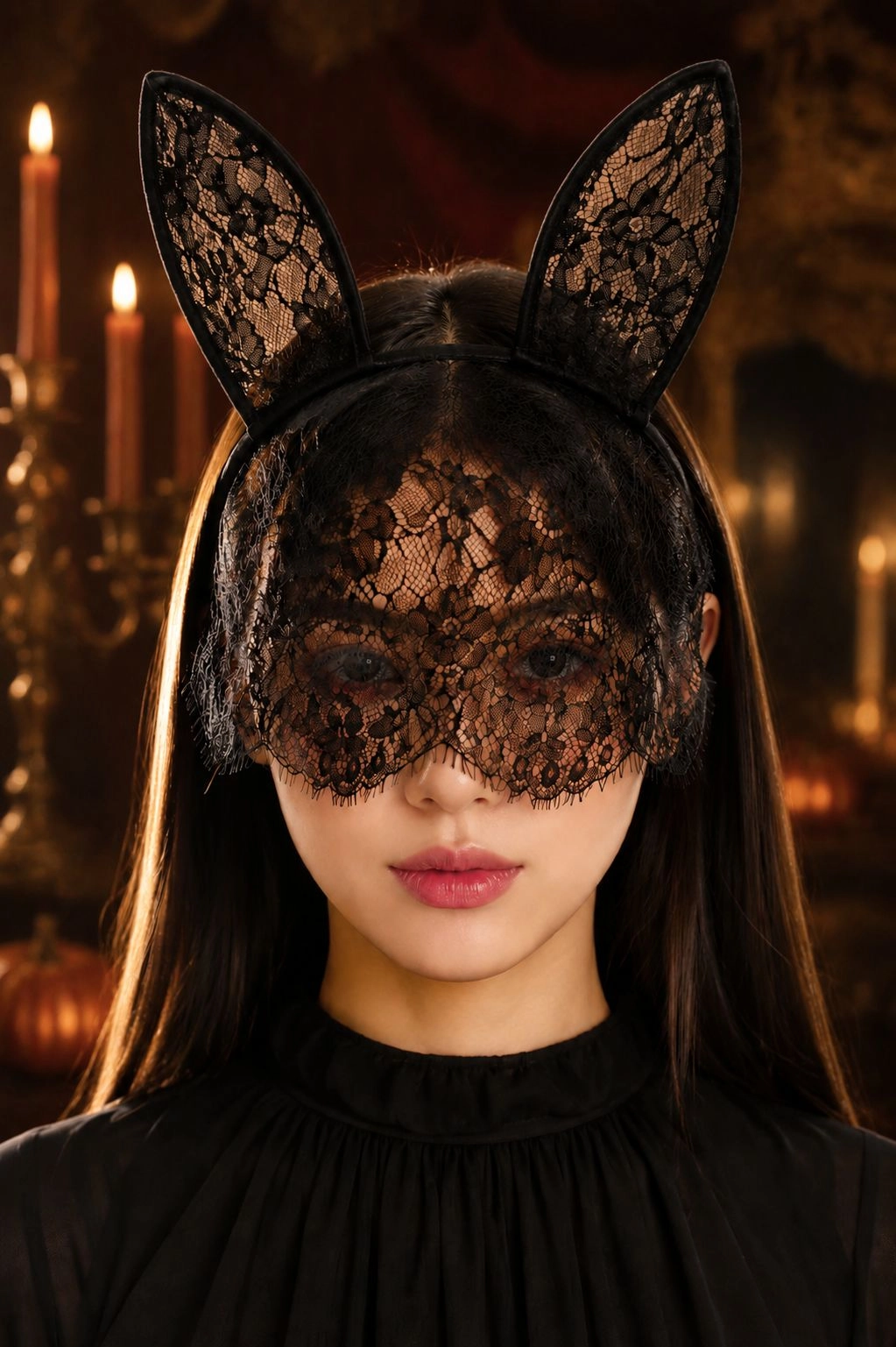 Halloween Kedi Kulağı Tüllü Taç