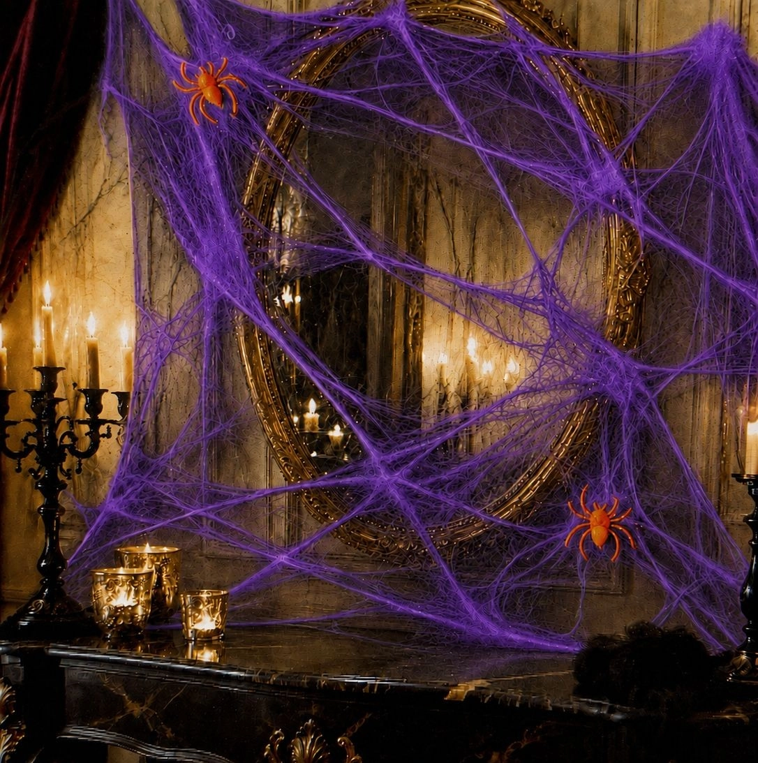 Halloween Pamuk Örümcek Ağı Mor