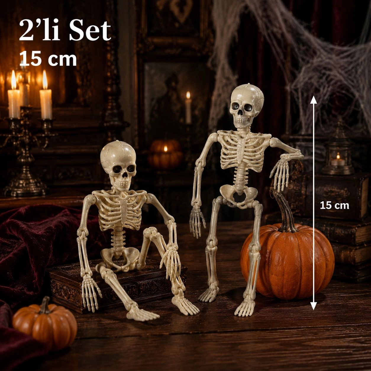 Halloween 15 cm İskelet 2li