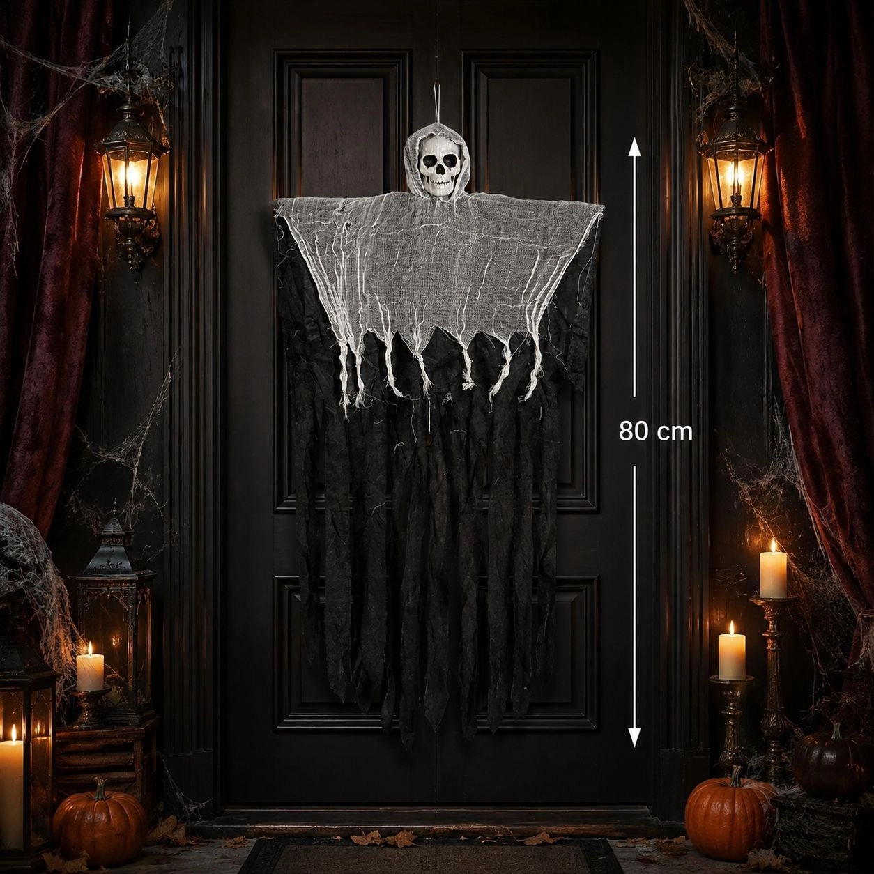 Halloween Kuru Kafa İskelet Dekor 80 cm
