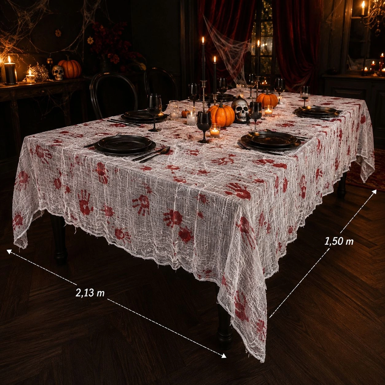 Halloween Kanlı Masa Örtüsü 150x213 cm