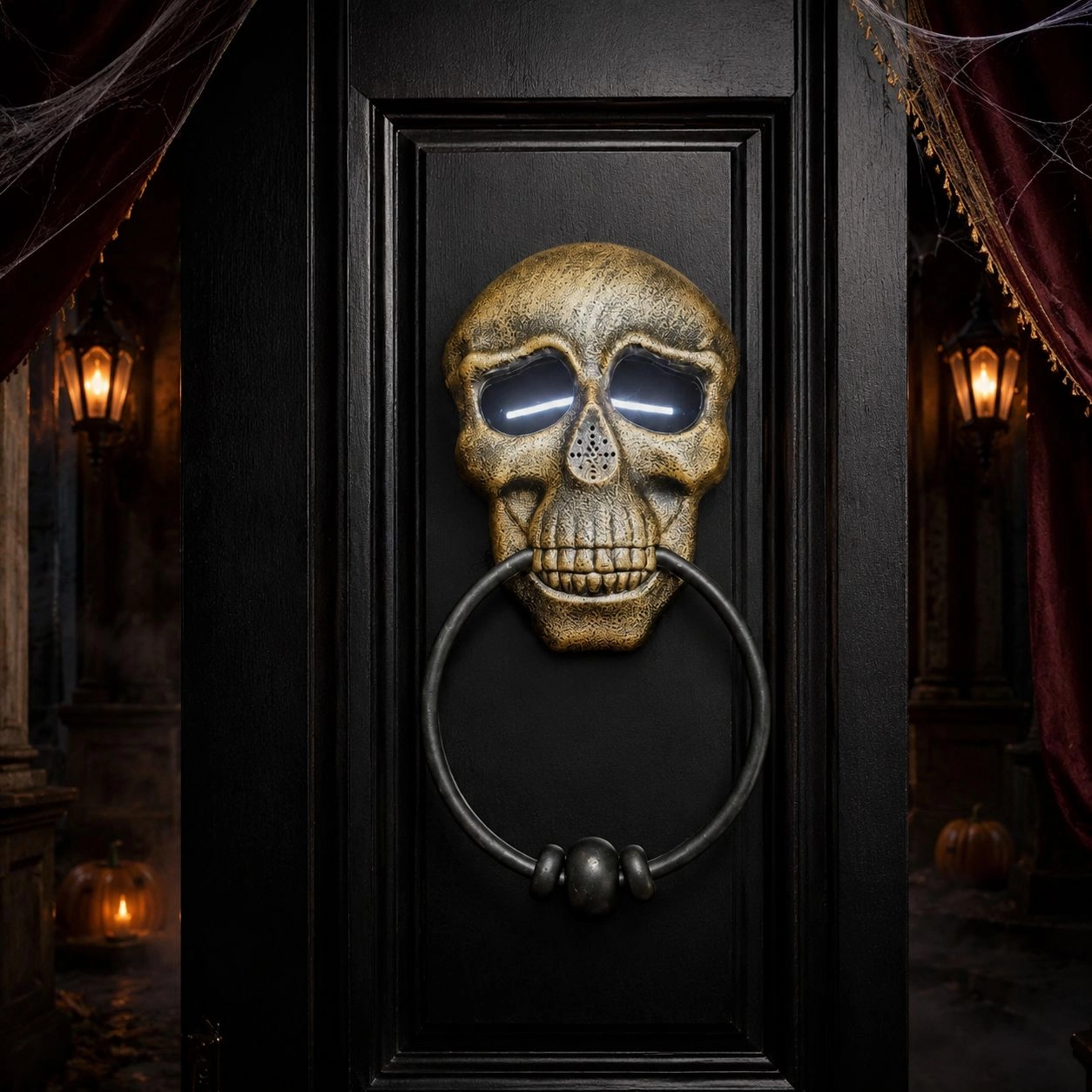 Halloween Kuru Kafa Işıklı ve Sesli Kapı Tokmağı