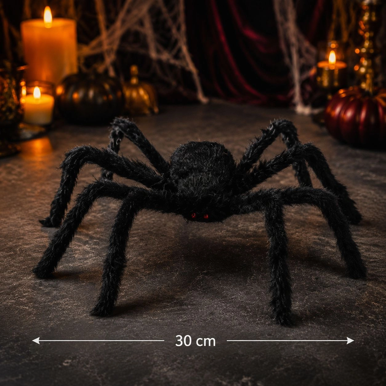 Halloween Siyah Örümcek Tekli 30 cm