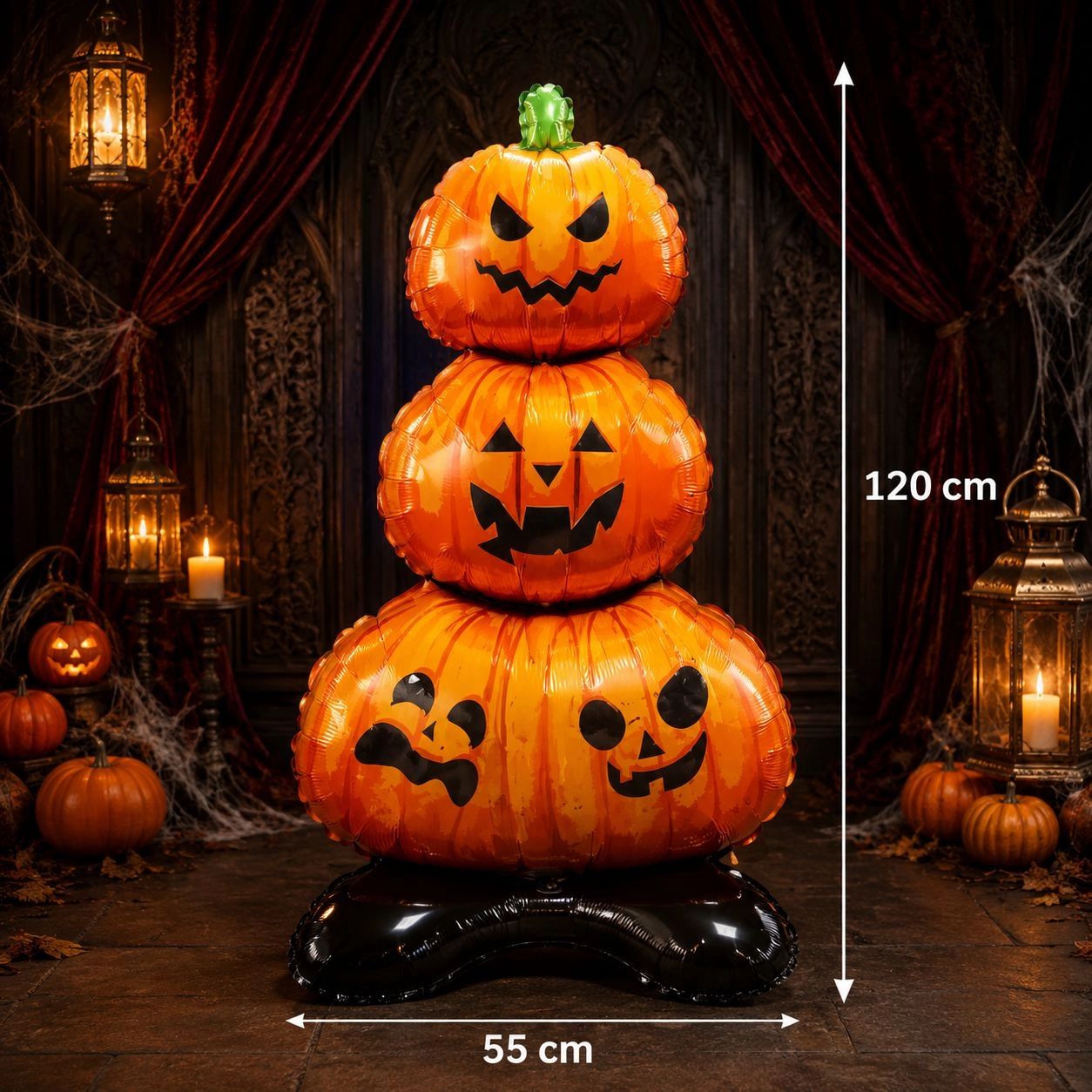 Halloween 3lü Balkabağı Ayaklı Folyo Balon